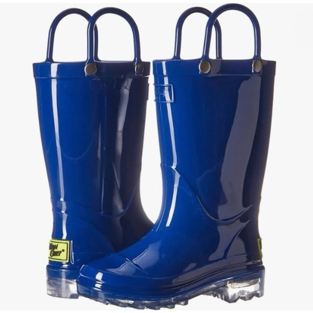 Western Chief Navy Blue Gloss Rain Boots with Handles Size 9/10